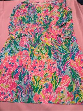 Lilly Pulitzer Sophie Dress XL Gypset Paradise UPF 50+ Pink Floral like new